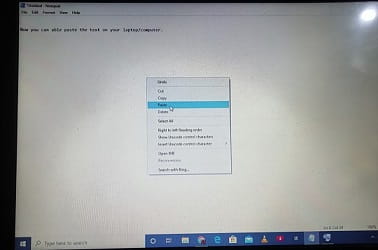 Now you can able paste the text on your laptop/computer.